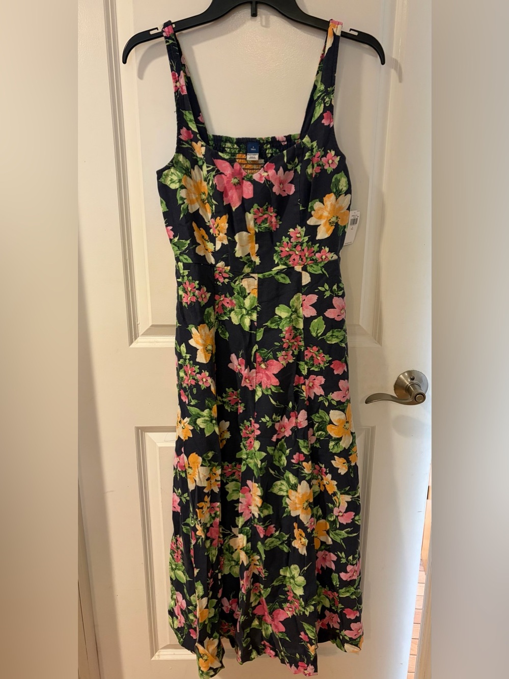 Old Navy Navy Floral Sundress with Pink and Yellow Flowers